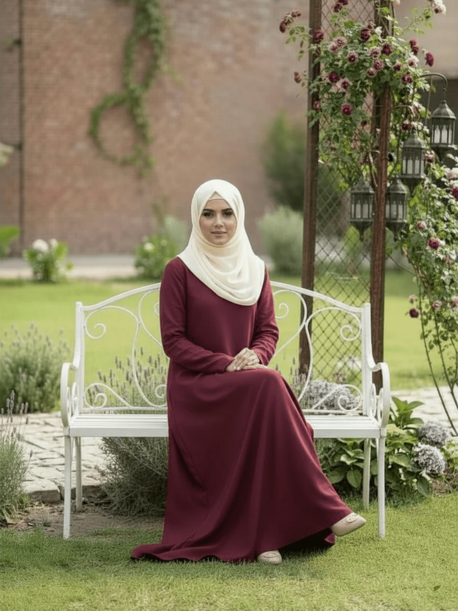 Essential Linen Abaya - Berry - Fasilah