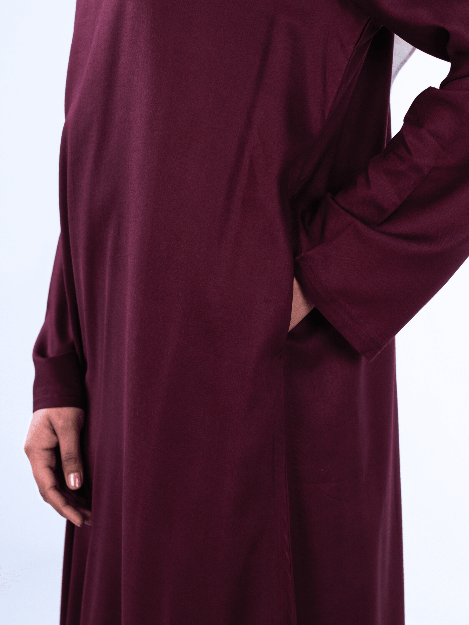 Essential Linen Abaya - Berry - Fasilah