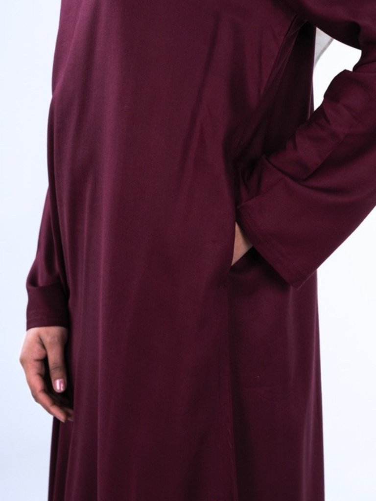 Essential Linen Abaya - Berry - Fasilah