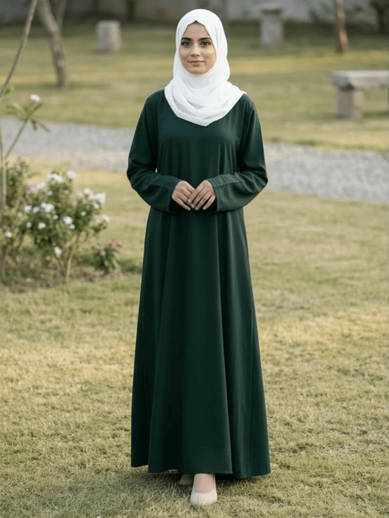 Essential Linen Abaya - Forest - Fasilah