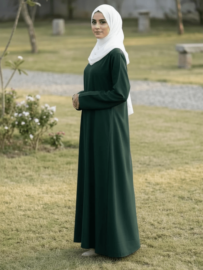 Essential Linen Abaya - Forest - Fasilah