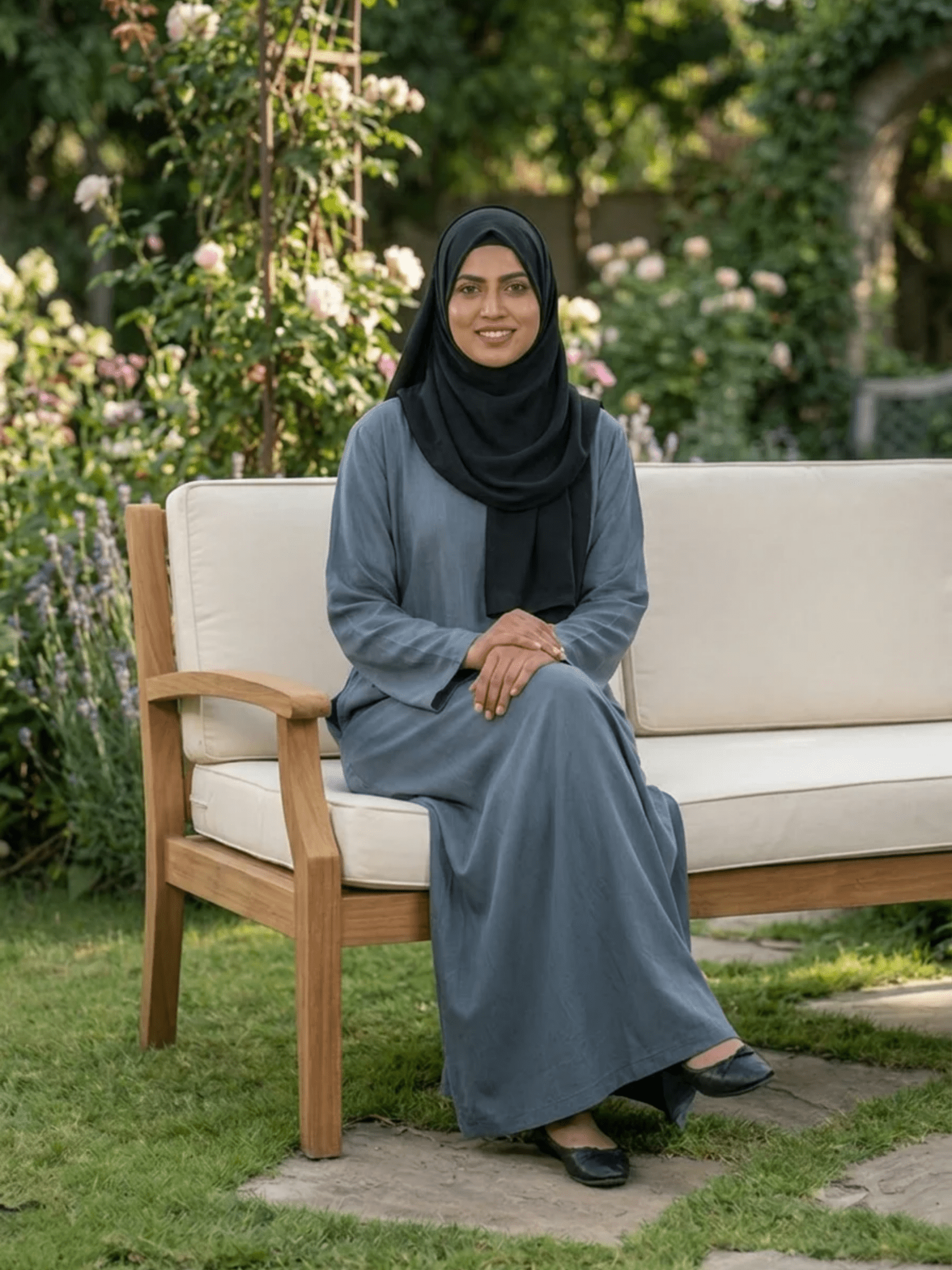 Essential Linen Abaya - Grey - Fasilah