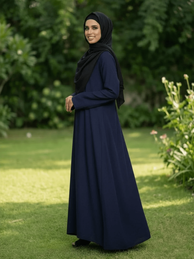 Essential Linen Abaya - Navy - Fasilah