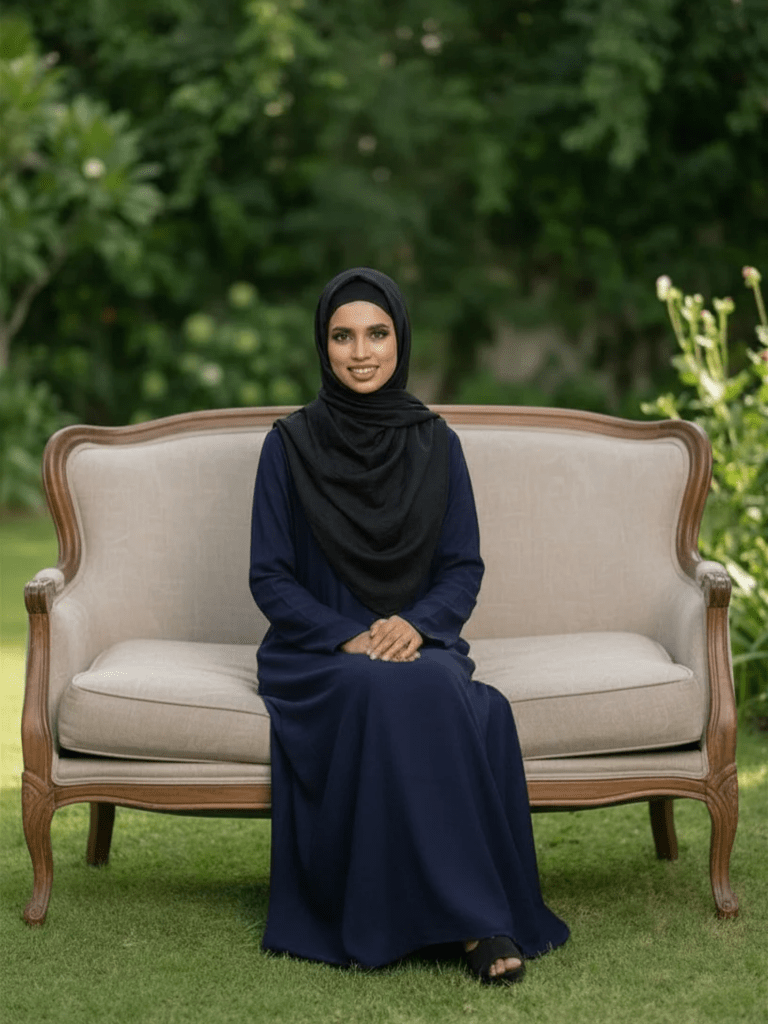 Essential Linen Abaya - Navy - Fasilah