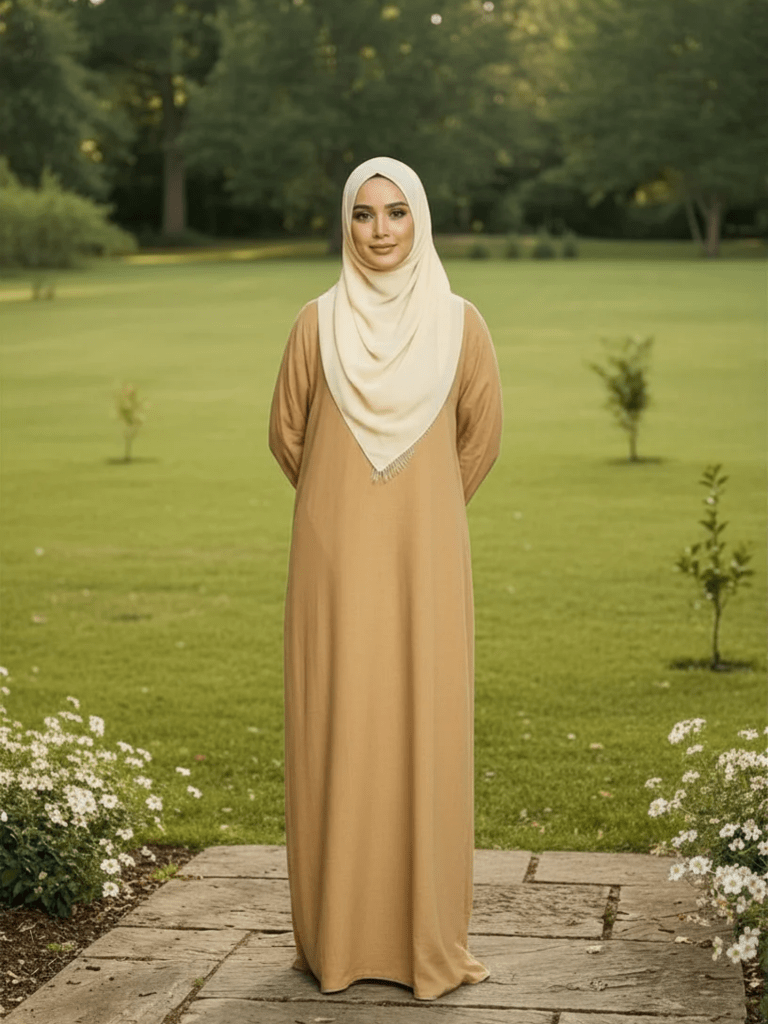 Essential Linen Abaya - Sand - Fasilah