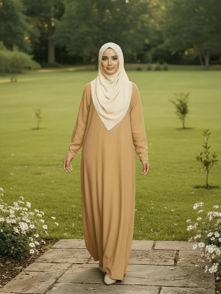 Essential Linen Abaya - Sand - Fasilah