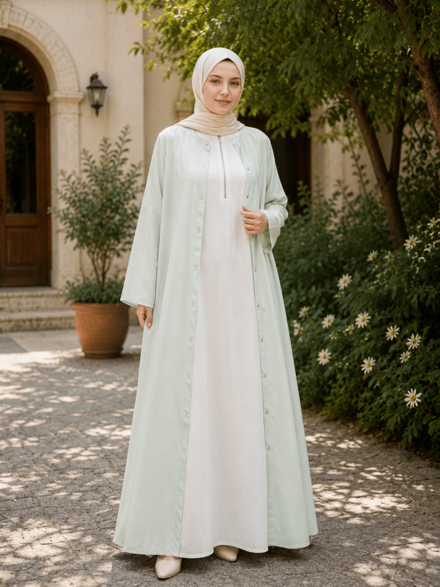 Hajj & Umrah | Abaya Set in Pastels - Fasilah