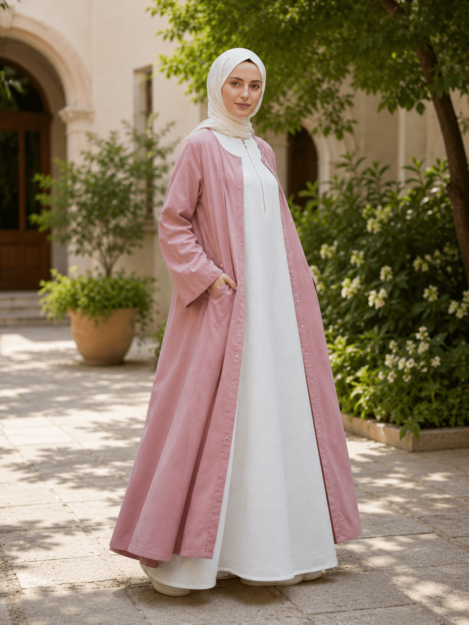 Hajj & Umrah | Abaya Set in Pastels - Fasilah