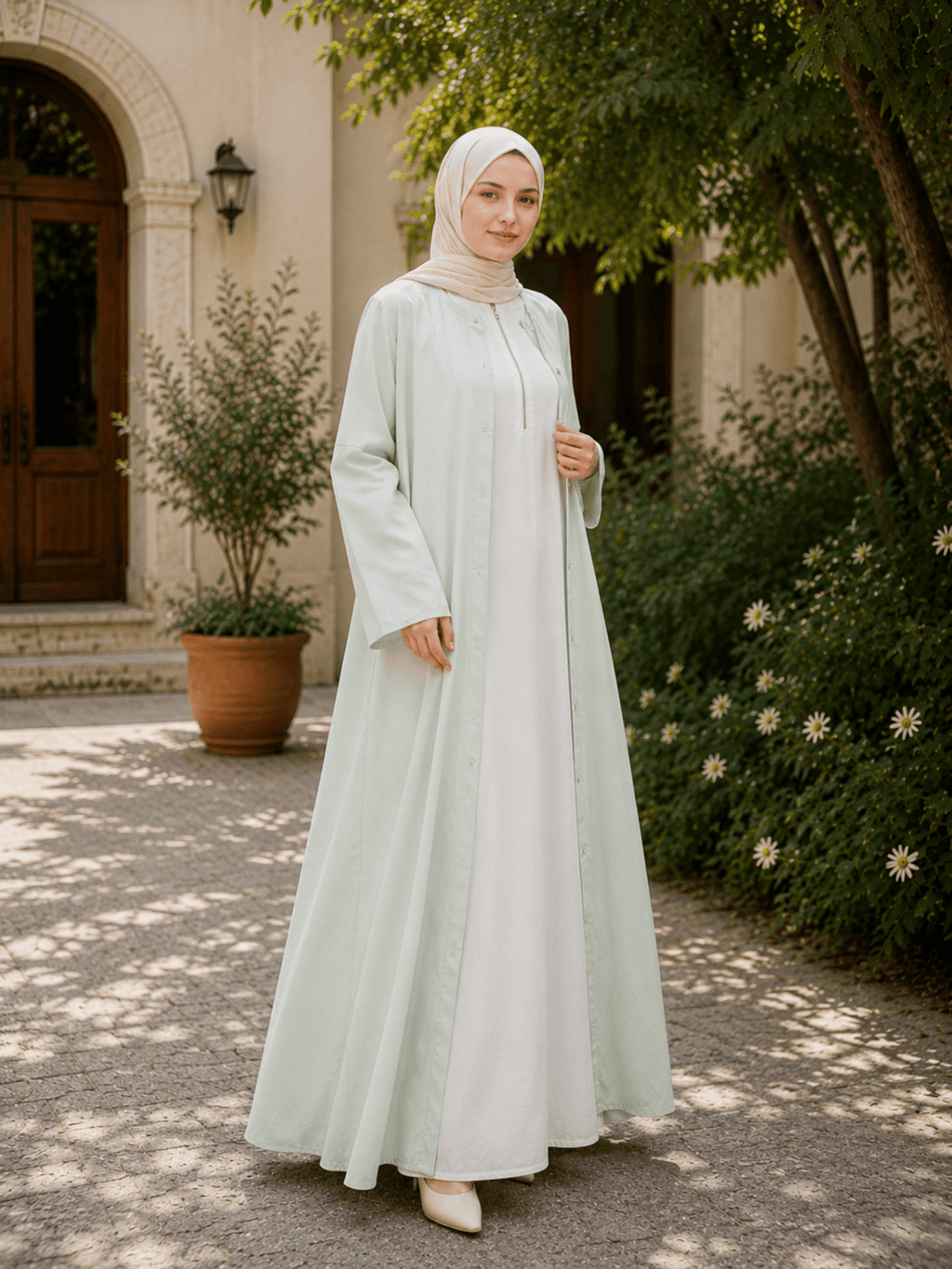 Hajj & Umrah | Abaya Set in Pastels - Fasilah