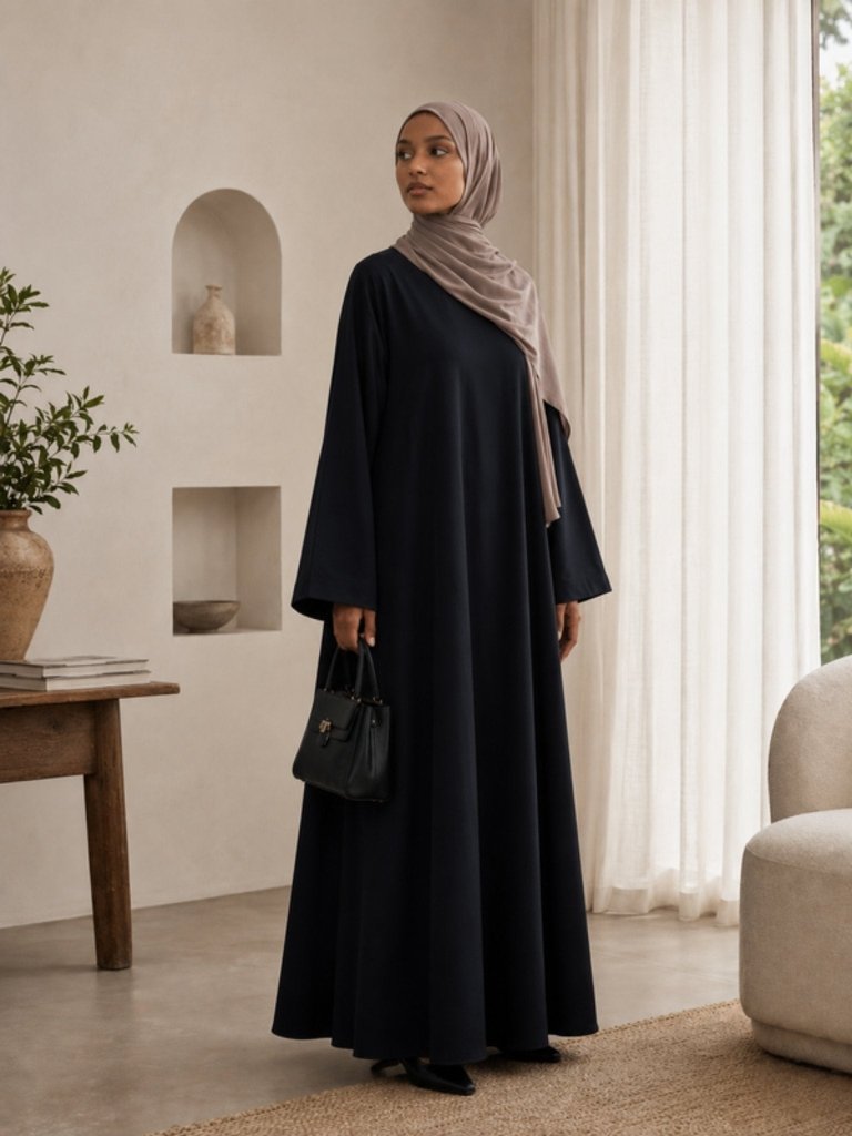 Hajj&Umrah | Premium Cotton Abaya in Black - Fasilah