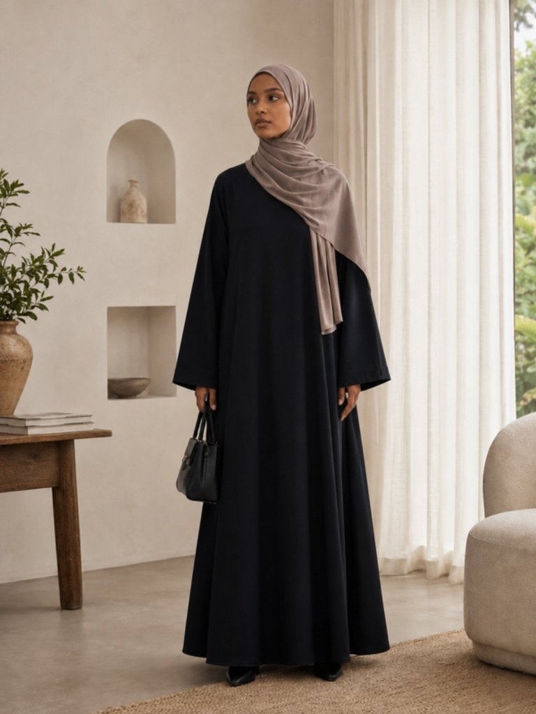 Hajj&Umrah | Premium Cotton Abaya in Black - Fasilah