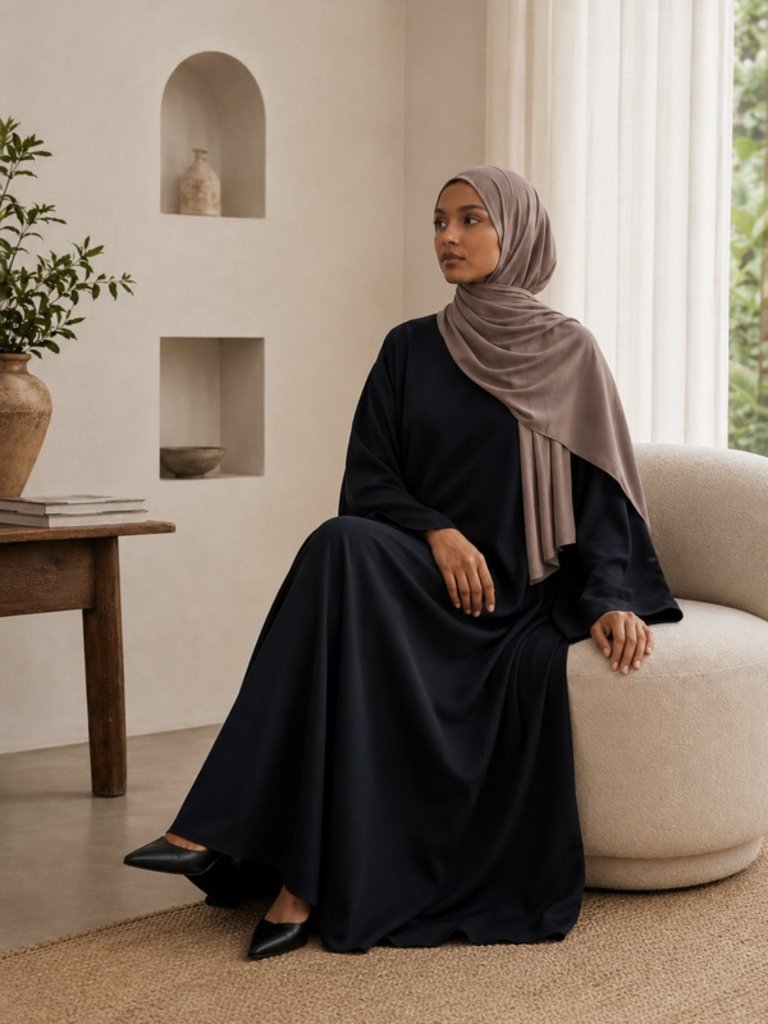 Hajj&Umrah | Premium Cotton Abaya in Black - Fasilah