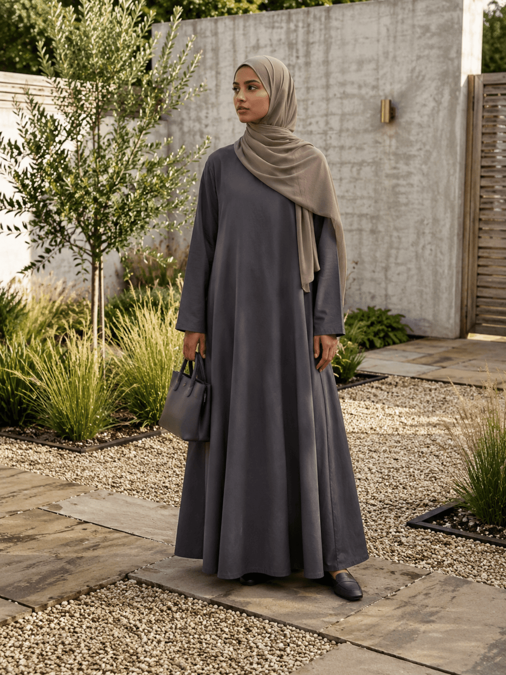 Hajj&Umrah | Premium Cotton Abaya in Charcoal - Fasilah