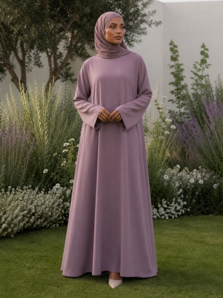 Hajj&Umrah | Premium Cotton Abaya in Lilac - Fasilah