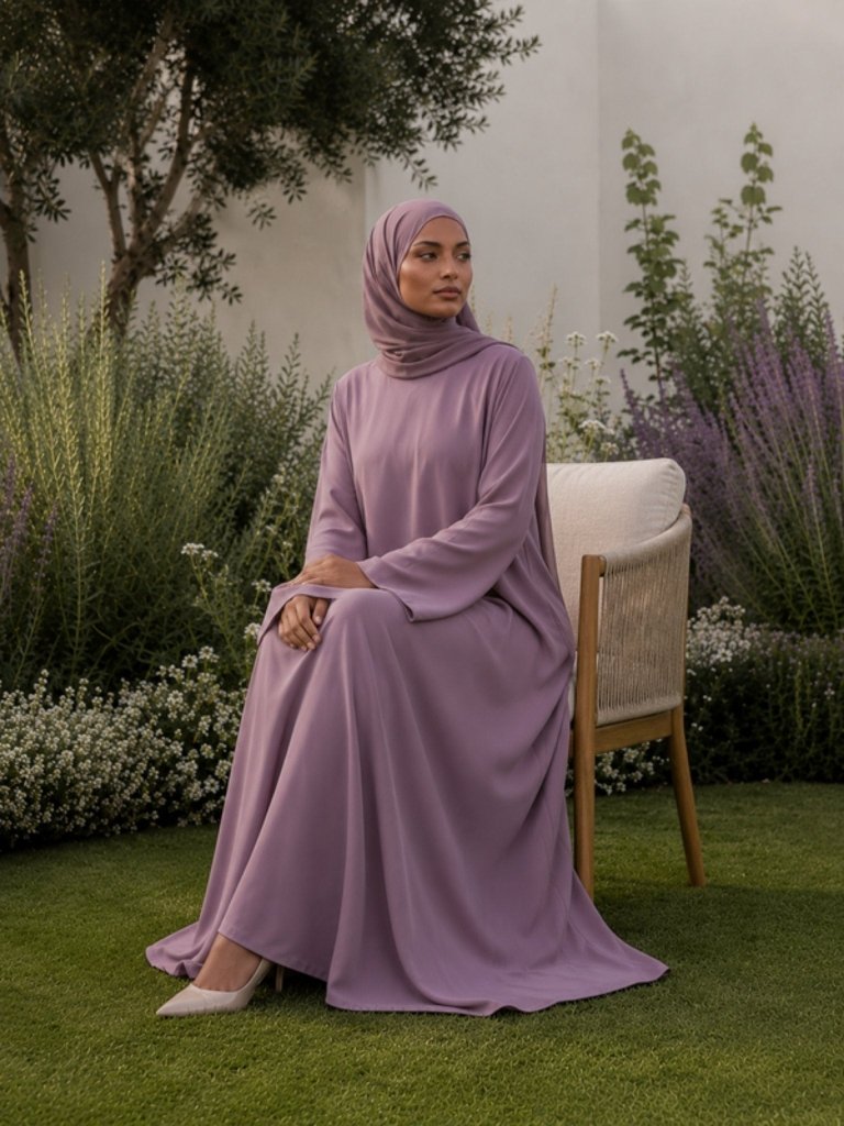 Hajj&Umrah | Premium Cotton Abaya in Lilac - Fasilah