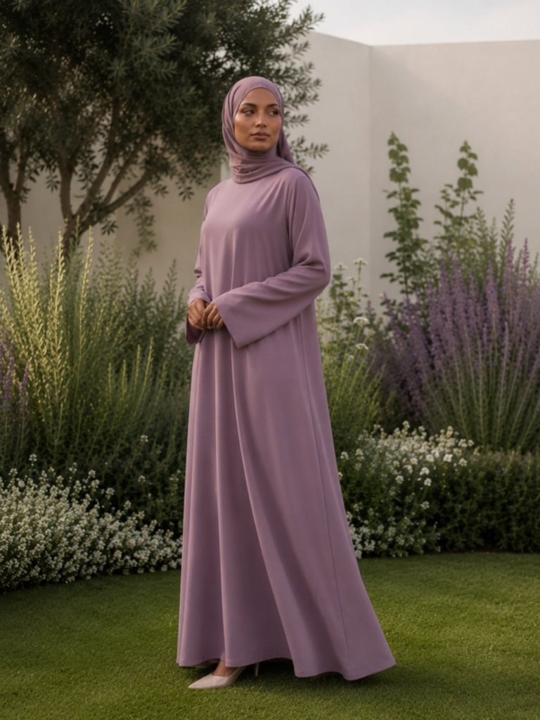 Hajj&Umrah | Premium Cotton Abaya in Lilac - Fasilah