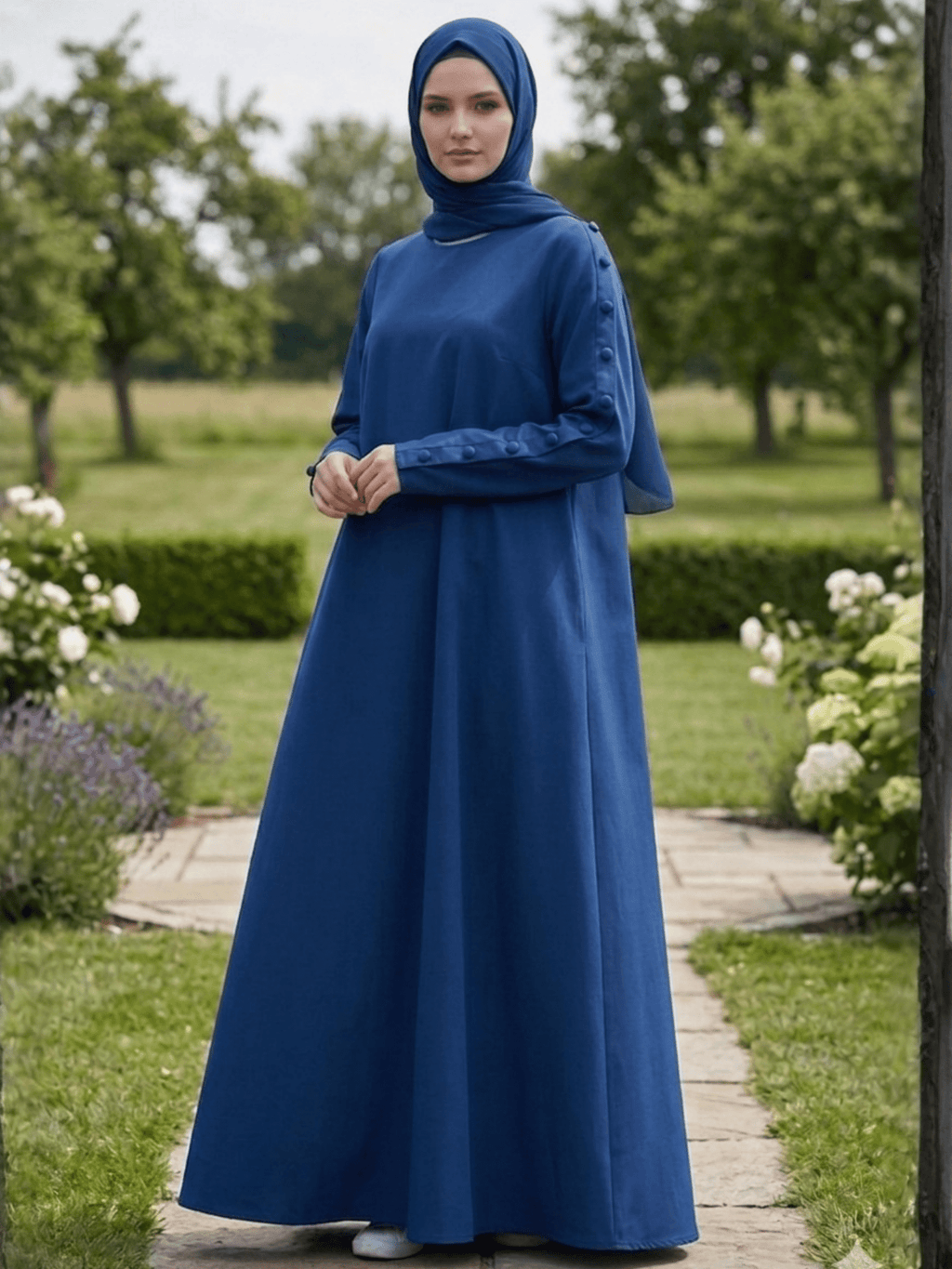 Hajj&Umrah | Premium Cotton Abaya in Royal Blue - Fasilah