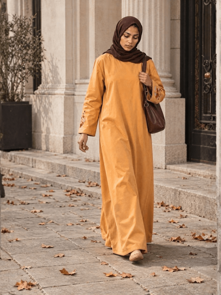 Heritage Cotton Abaya - Camel - Fasilah