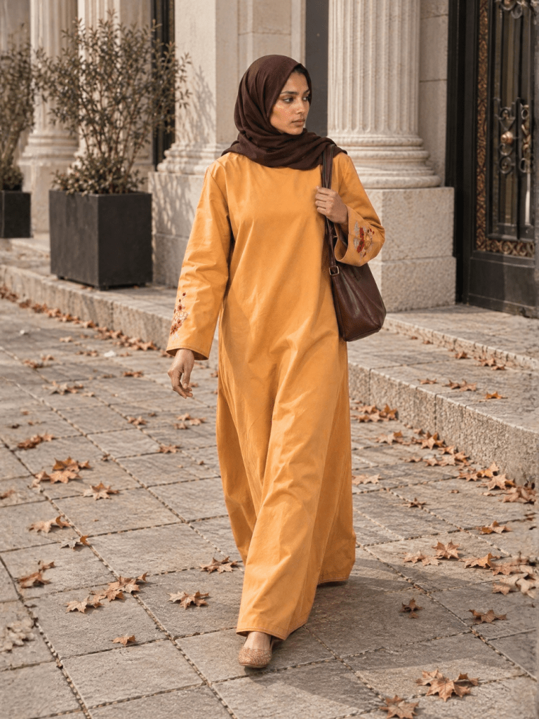 Heritage Cotton Abaya - Camel - Fasilah