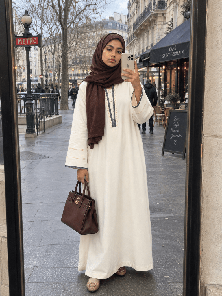 Heritage Cotton Abaya - Cream - Fasilah