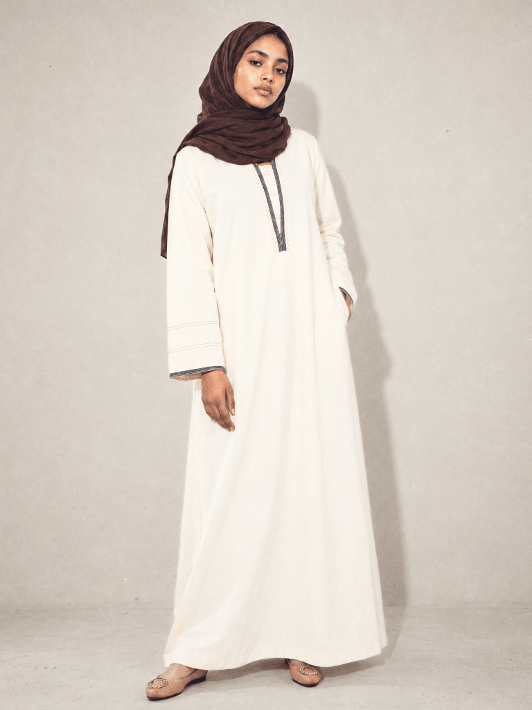 Heritage Cotton Abaya - Cream - Fasilah