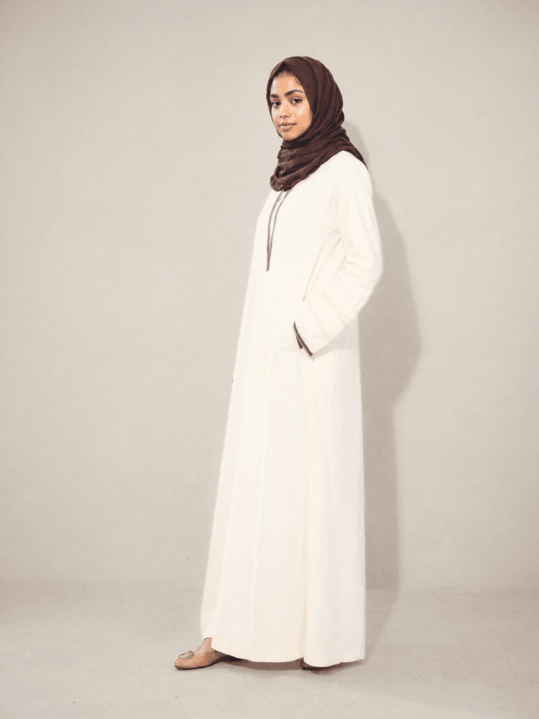 Heritage Cotton Abaya - Cream - Fasilah