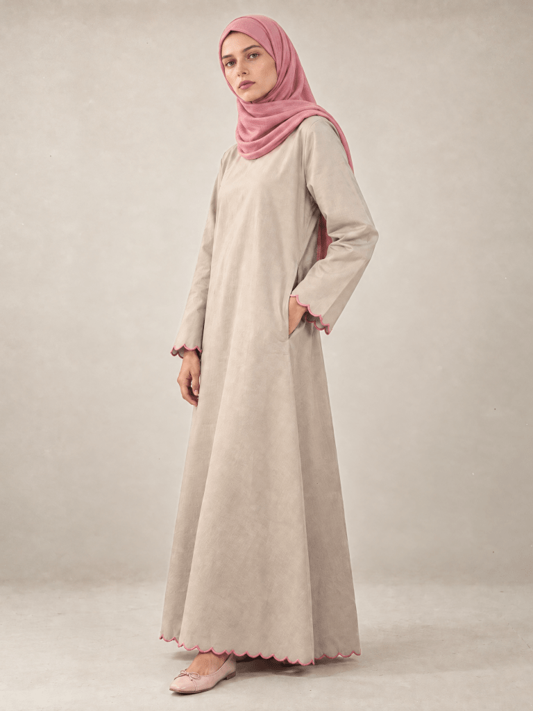 Heritage Cotton Abaya - Dove Grey - Fasilah