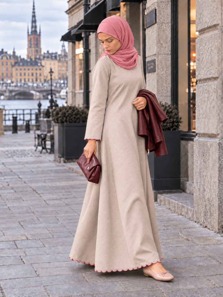 Heritage Cotton Abaya - Dove Grey - Fasilah