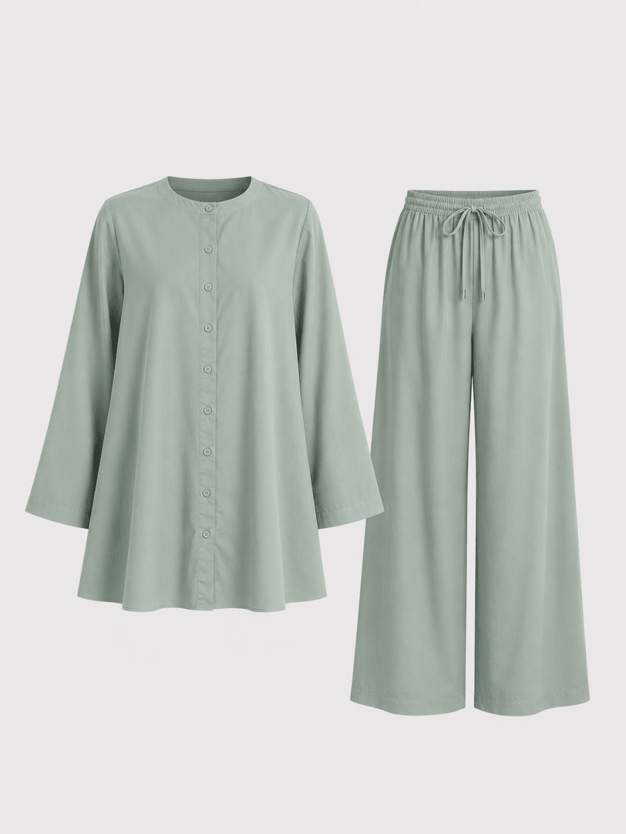 Made to Measure | Essential Linen Set - Button-up Shirt & Trousers - Fasilah
