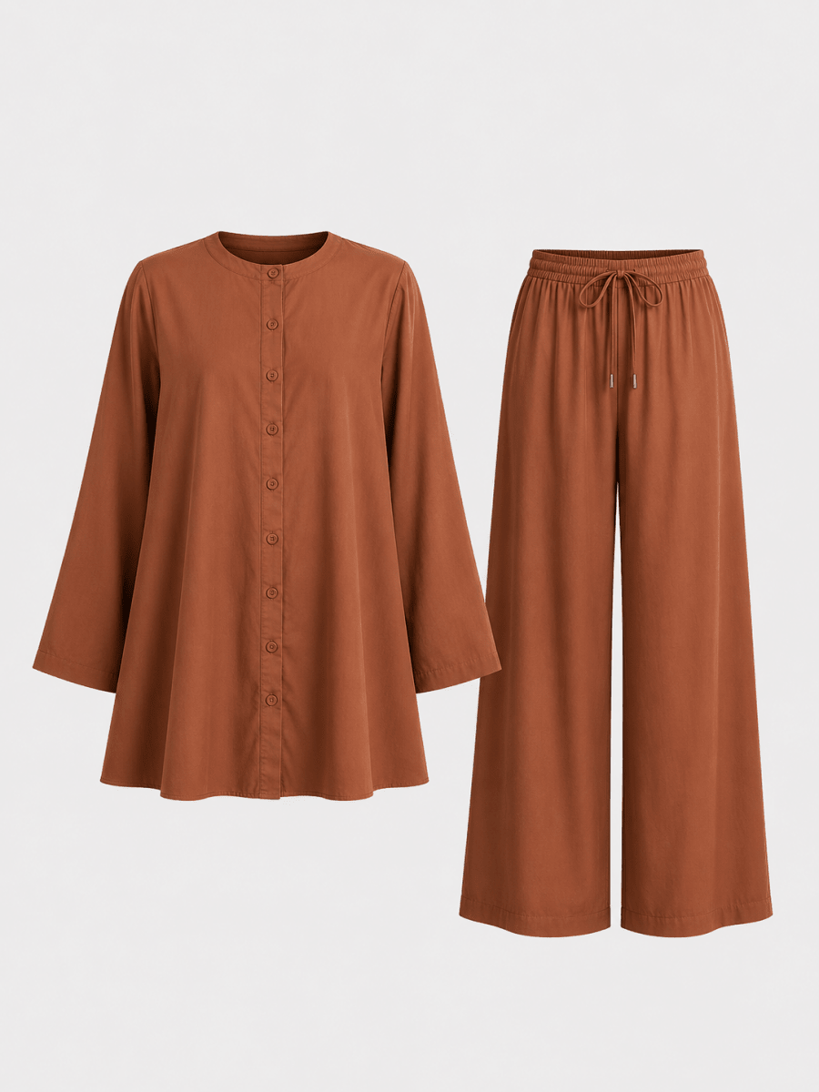 Made to Measure | Essential Linen Set - Button-up Shirt & Trousers - Fasilah