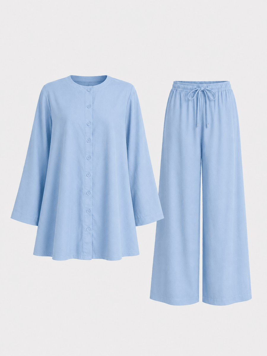 Made to Measure | Essential Linen Set - Button-up Shirt & Trousers - Fasilah