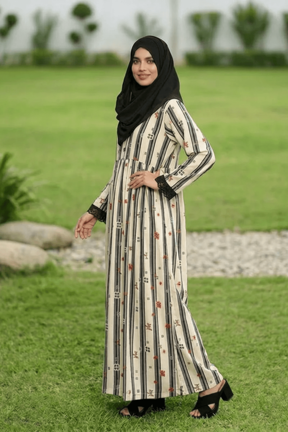 Maternity Maxi Dress - Crimson Bloom - Fasilah