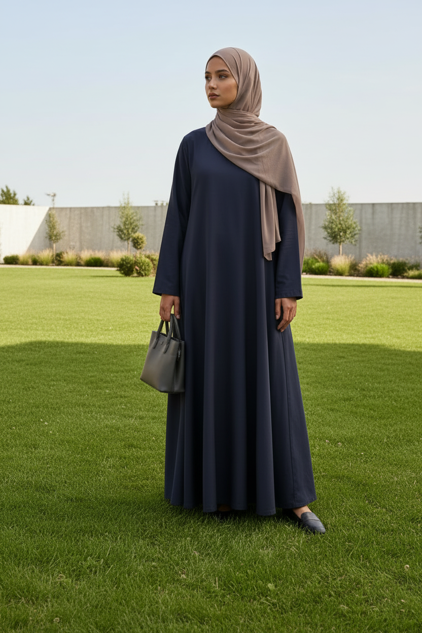 Midnight Blue Umbrella Abaya – Open Garden