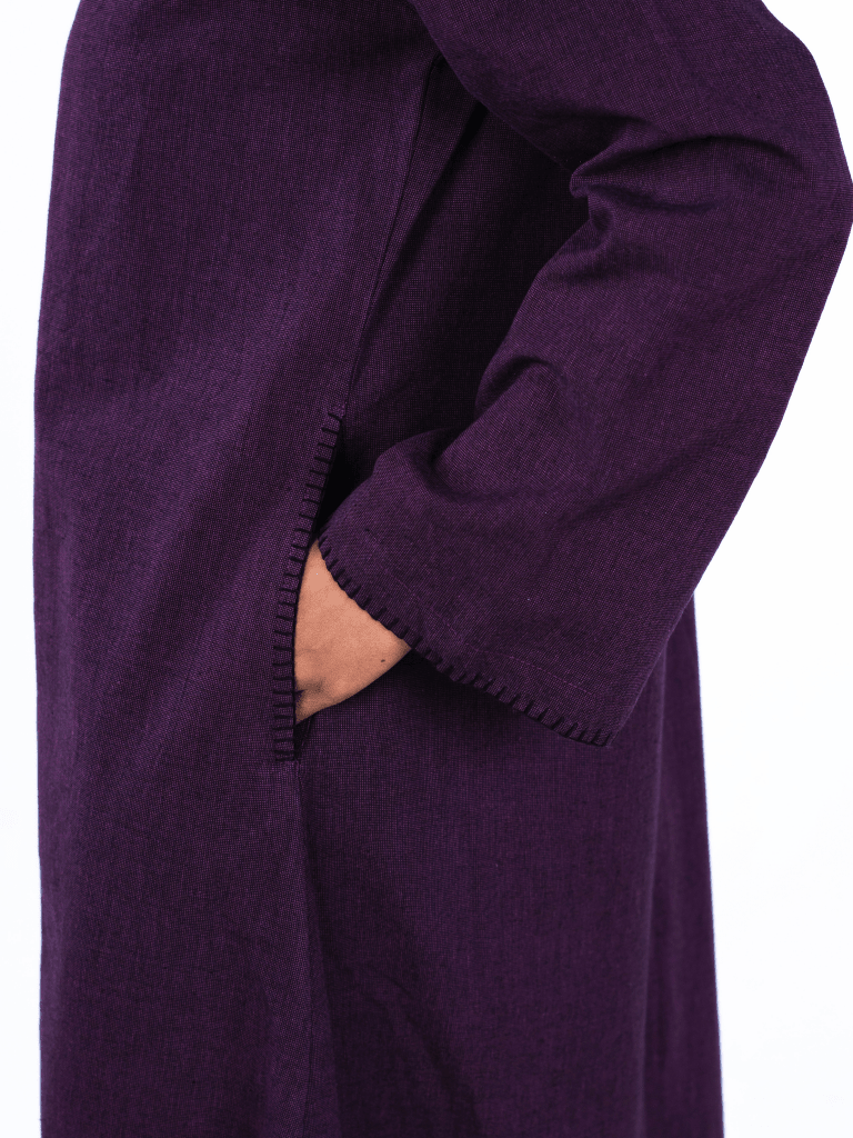 Minimalist Open Abaya – Purple - Fasilah