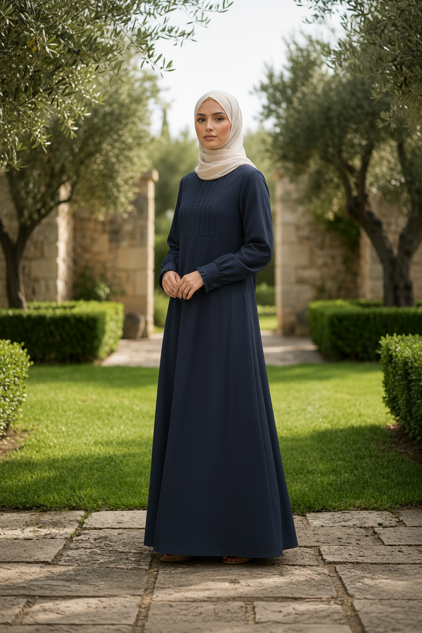 Navy Abaya Side Angle