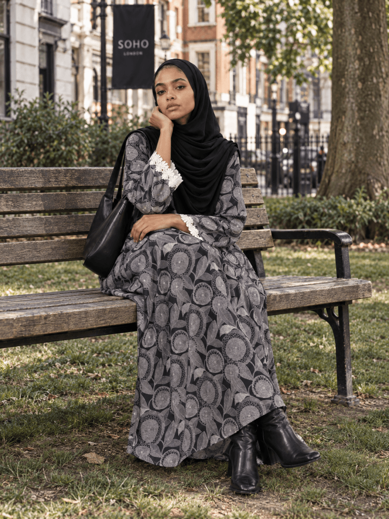 Printed | Cotton Abaya in Botanica - Fasilah