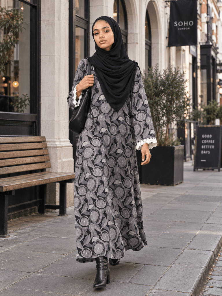 Printed | Cotton Abaya in Botanica - Fasilah