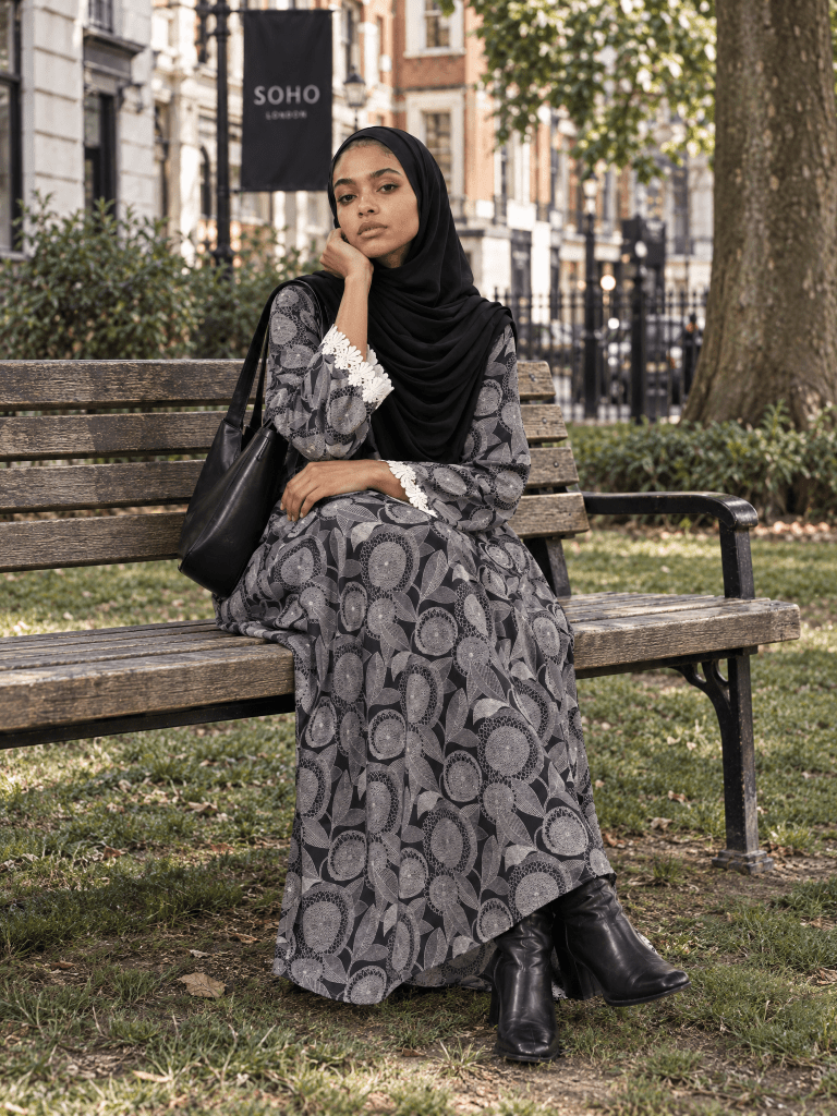 Printed | Cotton Abaya in Botanica - Fasilah