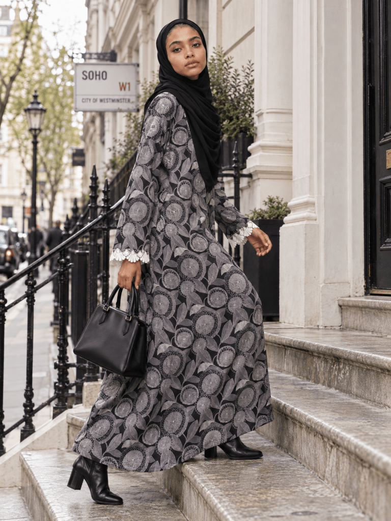 Printed | Cotton Abaya in Botanica - Fasilah