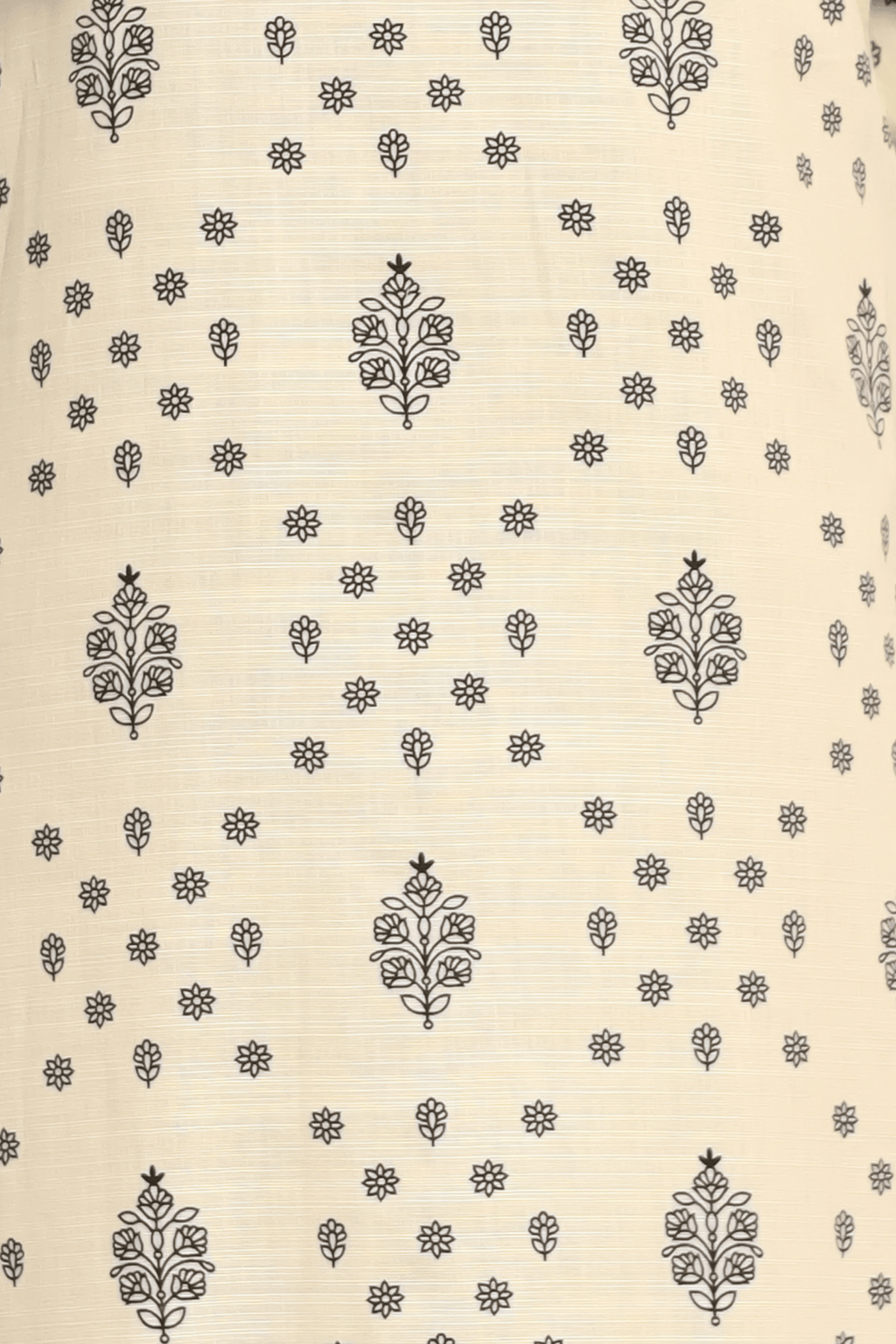Printed Open Abaya - Black and White - Fasilah