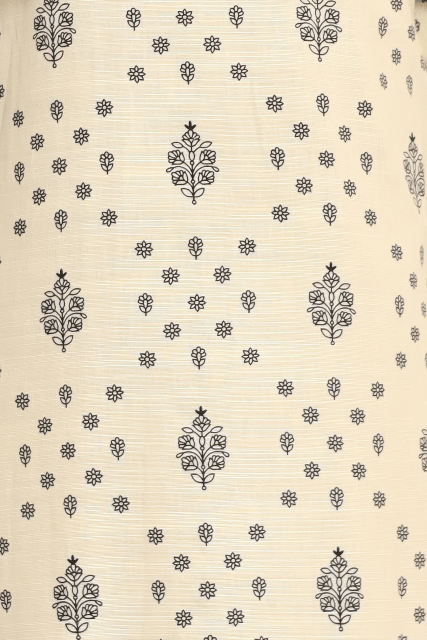 Printed Open Abaya - Black and White - Fasilah