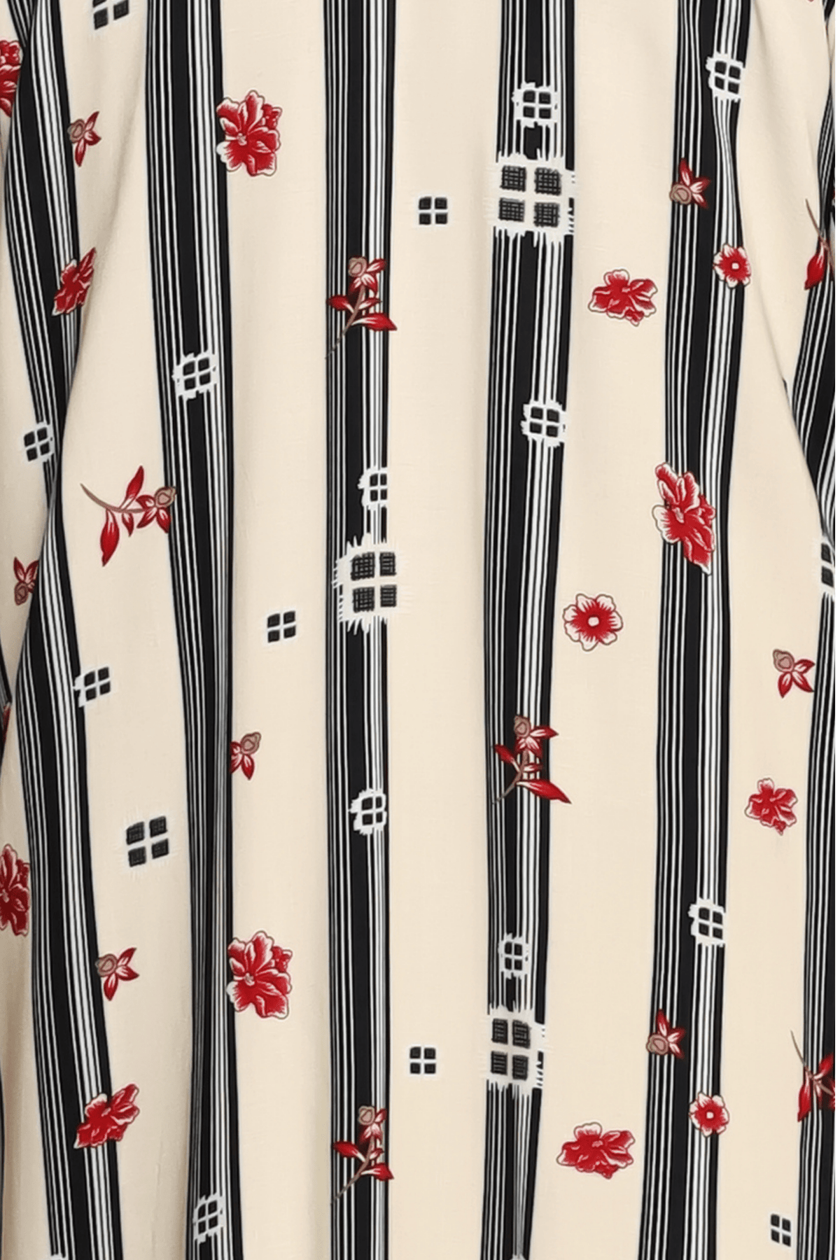 Printed Open Abaya - Crimson Bloom - Fasilah