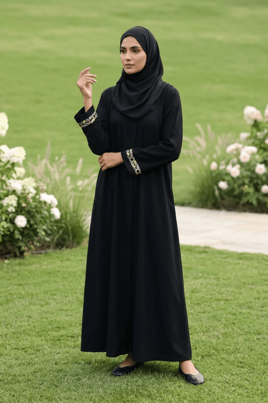 Signature Cotton Abaya – Black - Fasilah