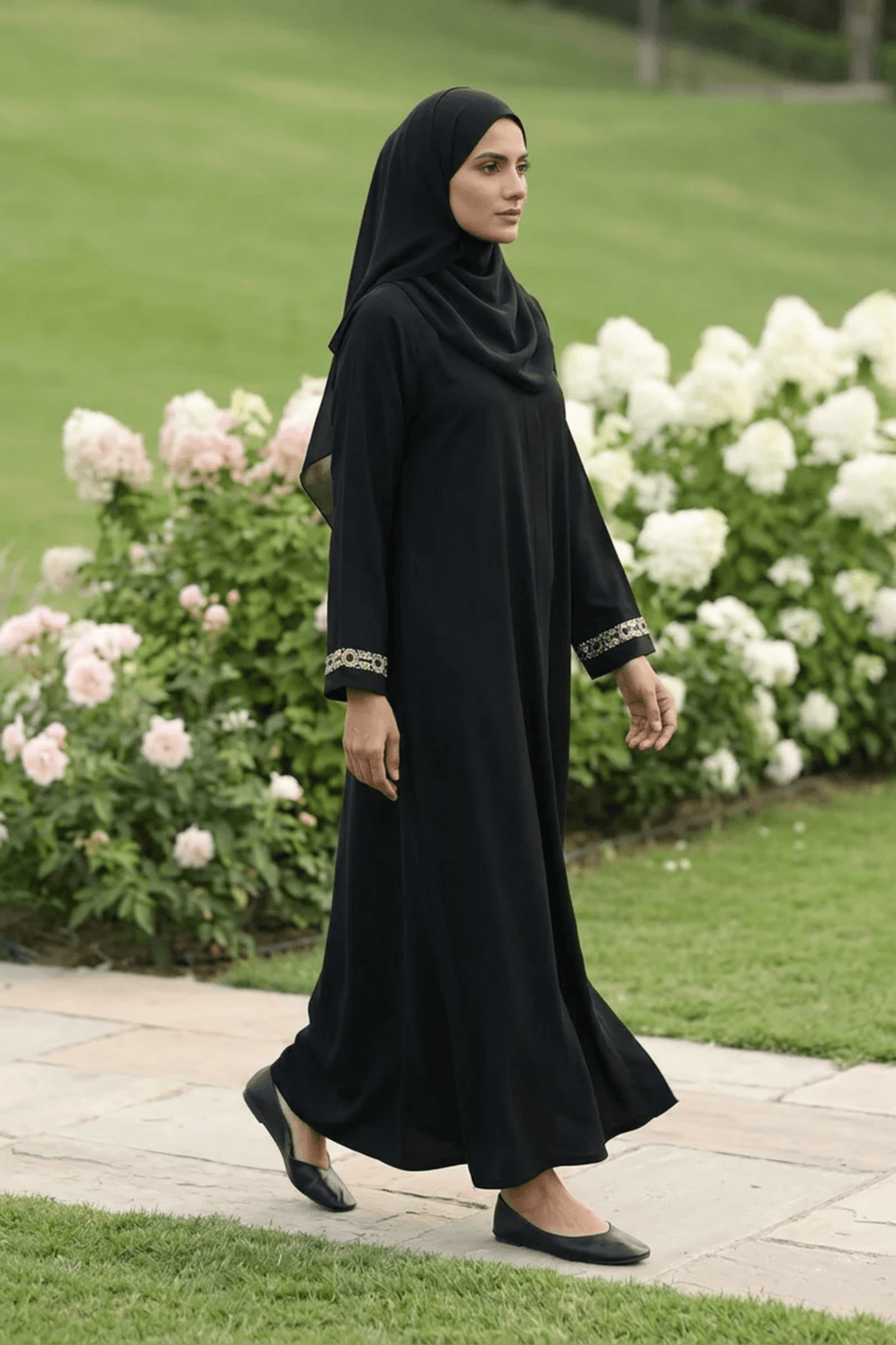 Signature Cotton Abaya – Black - Fasilah