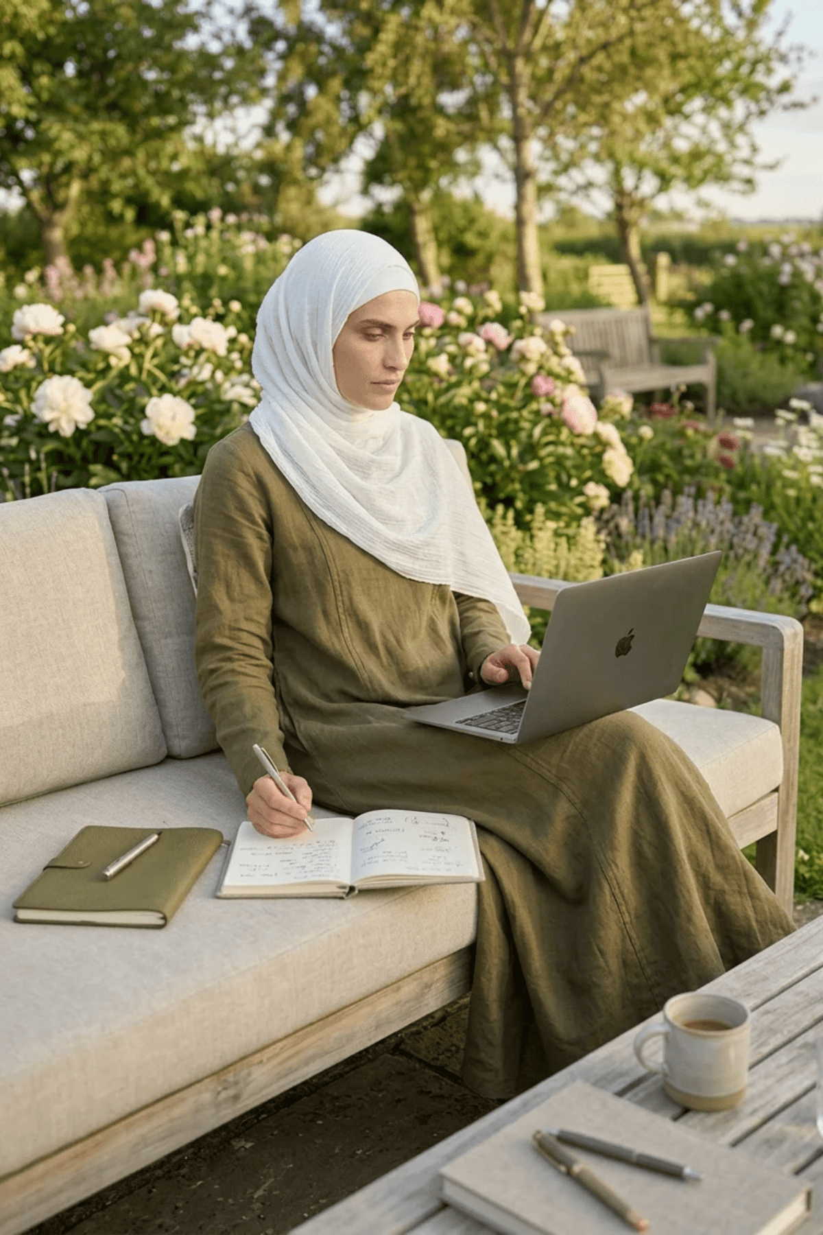 Signature Cotton Abaya – Olive Green - Fasilah
