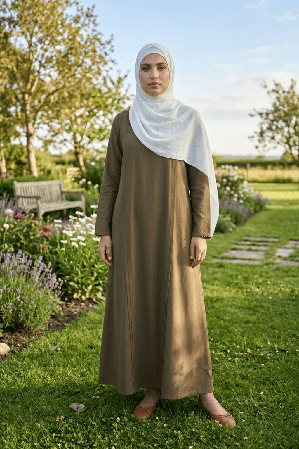 Signature Cotton Abaya – Olive Green - Fasilah
