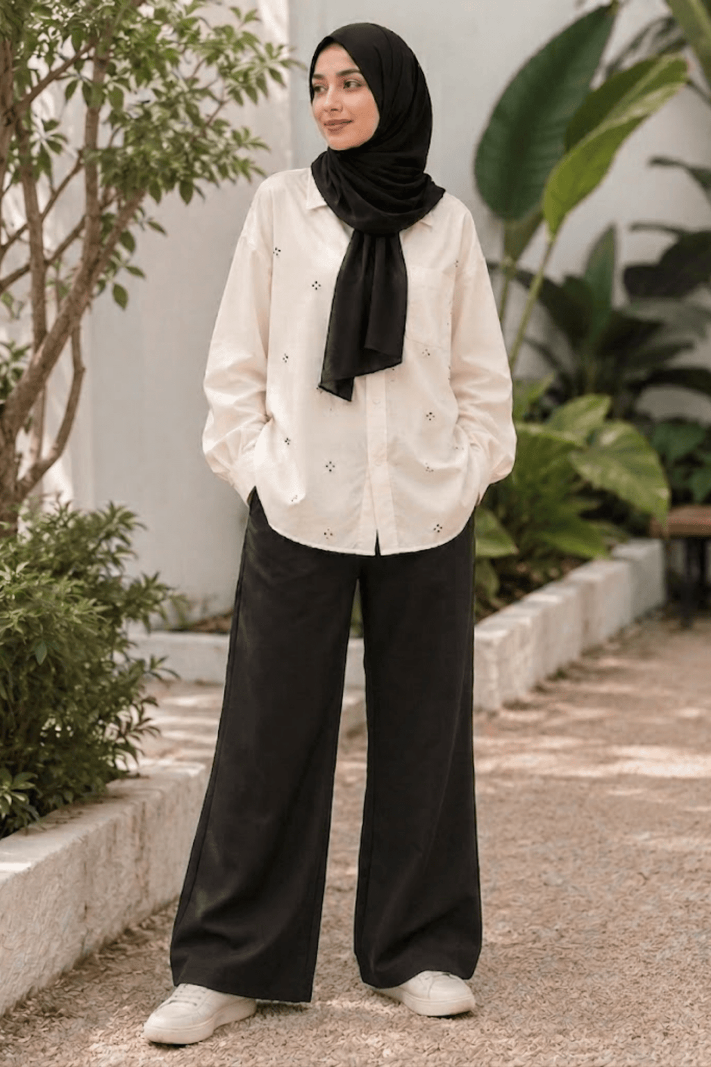 Signature Cotton Trousers in Black - Fasilah