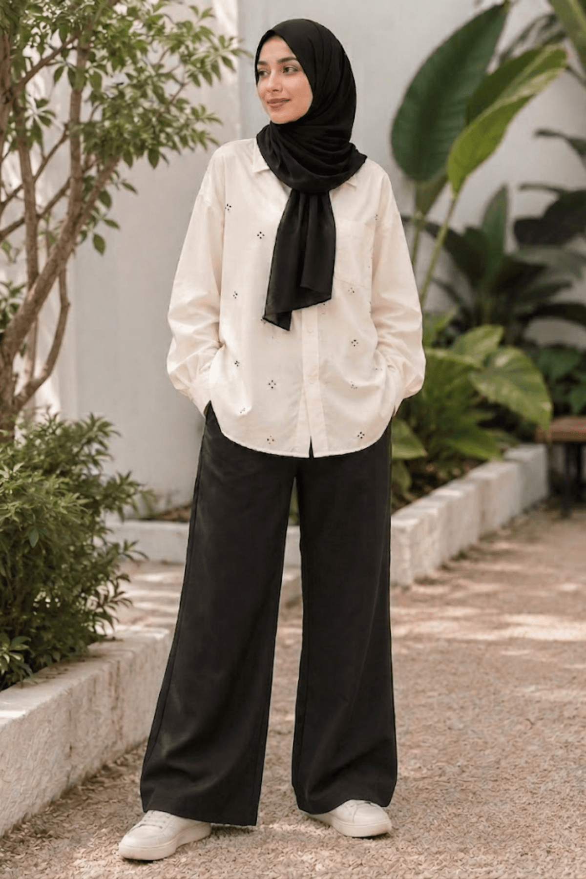 Signature Cotton Trousers in Black - Fasilah