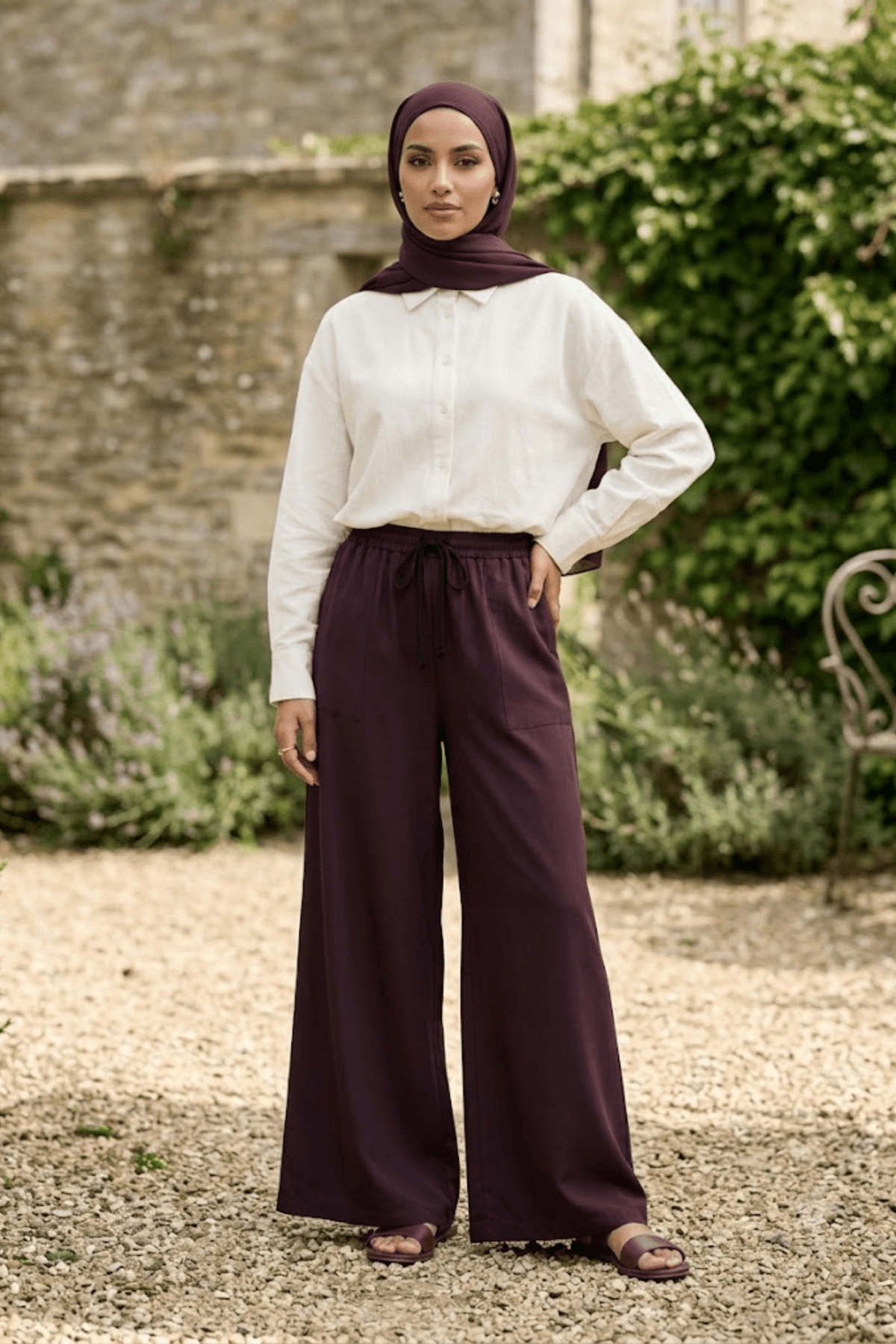 Signature Cotton Trousers in Chocolate - Fasilah