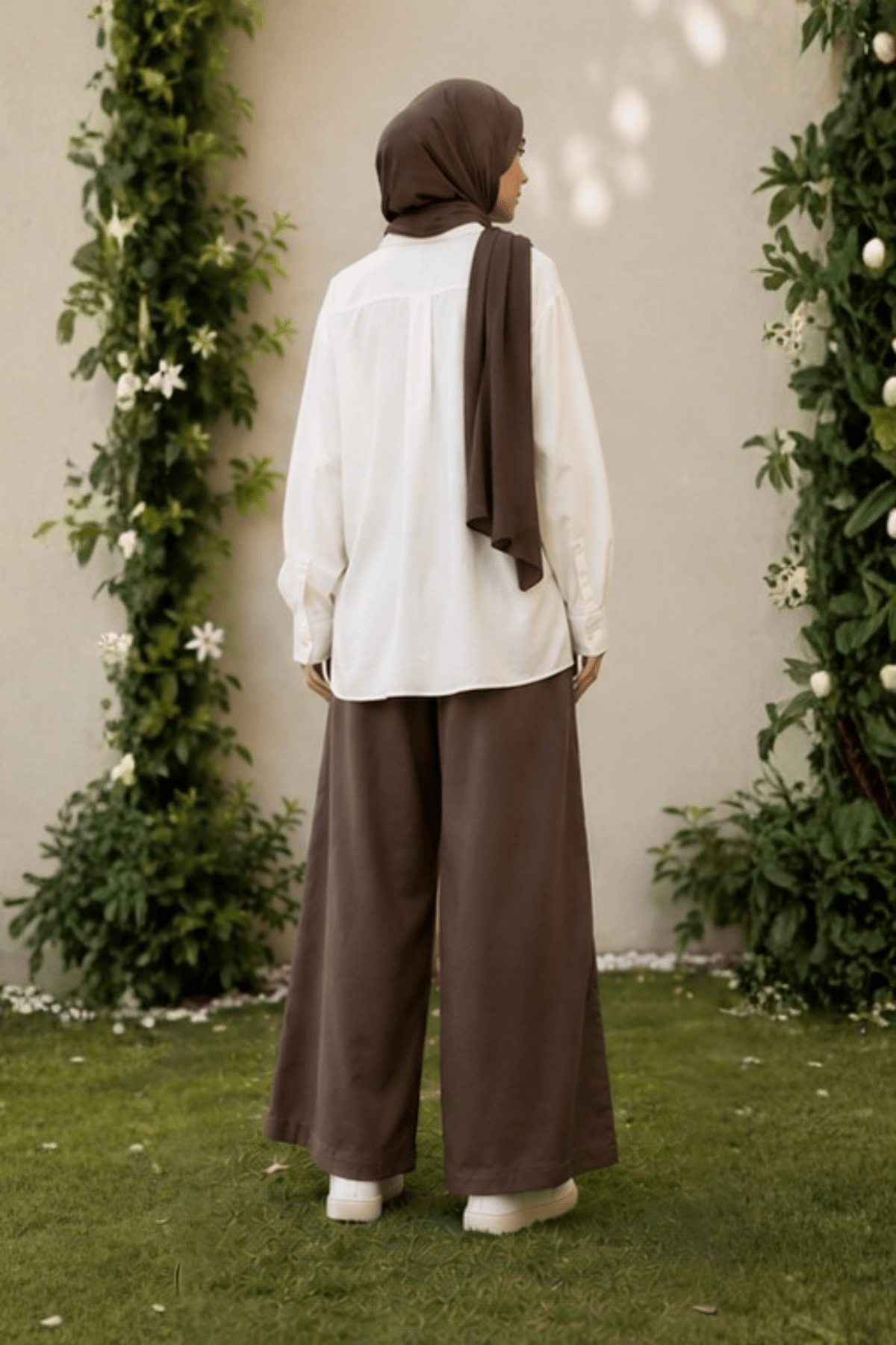 Signature Cotton Trousers in Espresso - Fasilah